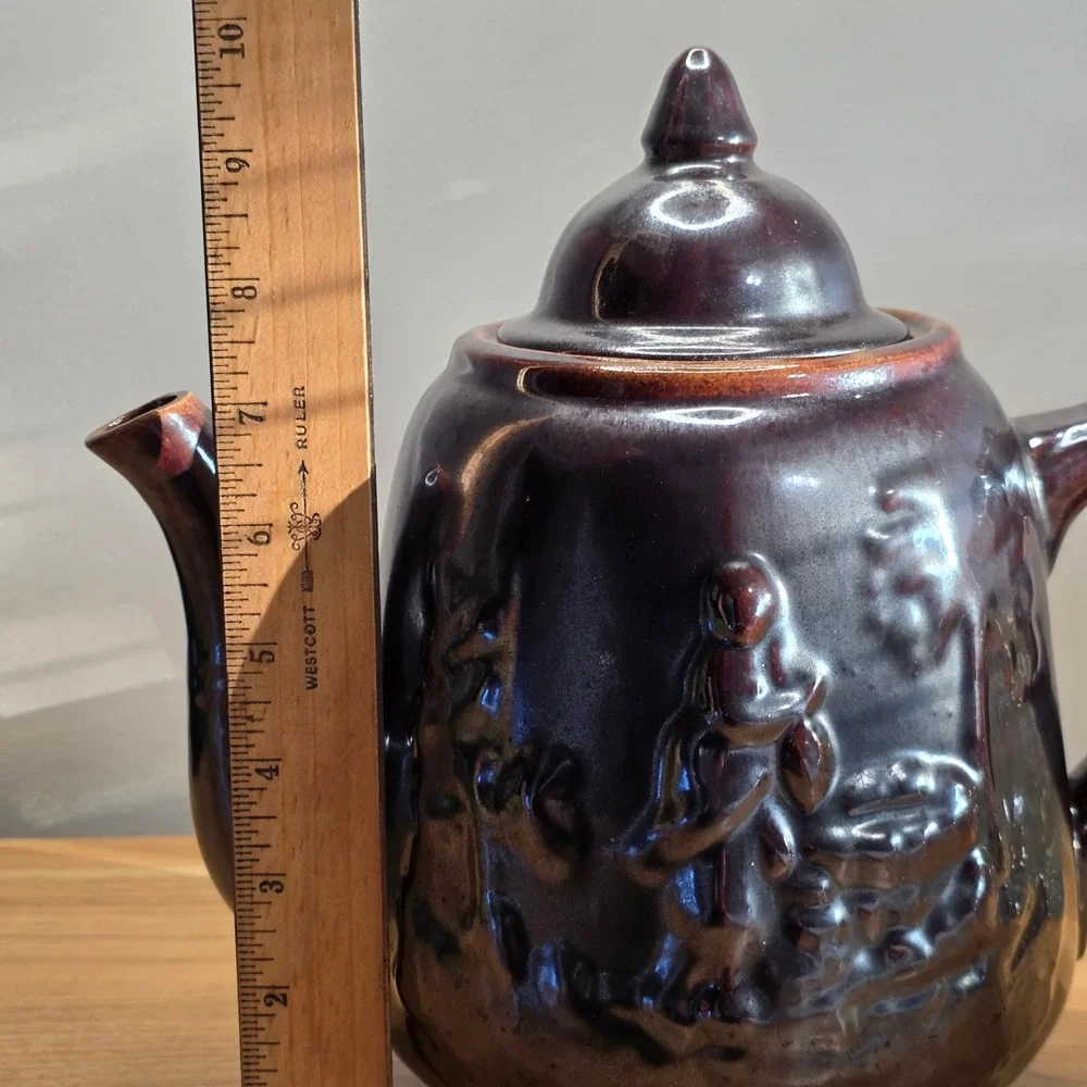 Antique Rockingham‎ Pottery Rebekah At The Well Teapot With Lid 10